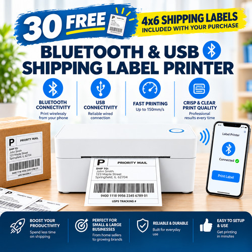 Bluetooth 4x6 thermal label - bluetooth,