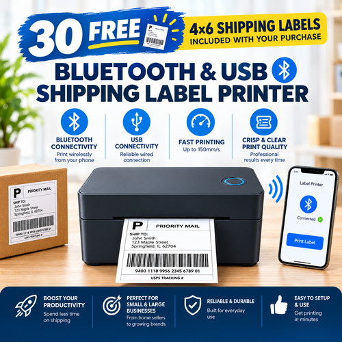 Bluetooth 4x6 thermal label - 4x6,